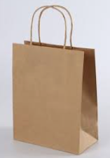 Natural Kraft Paper Shopping Bag with Handles 10" x 5" x 13"  