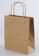 Natural Kraft Paper Shopping Bag with Handles 10" x 6" x 13"  