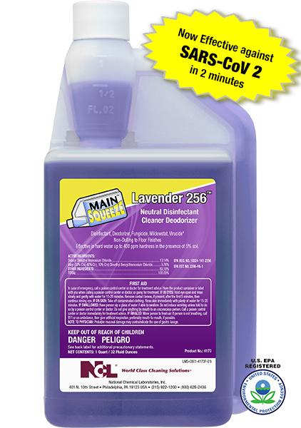 MAIN SQUEEZE™ LAVENDER 256  Neutral Disinfectant Cleaner Deodorizer 