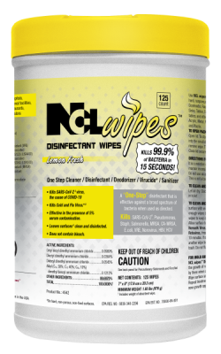NCL DISINFECTANT WIPES Lemon Fresh 125ct (Cs=6Canister) 