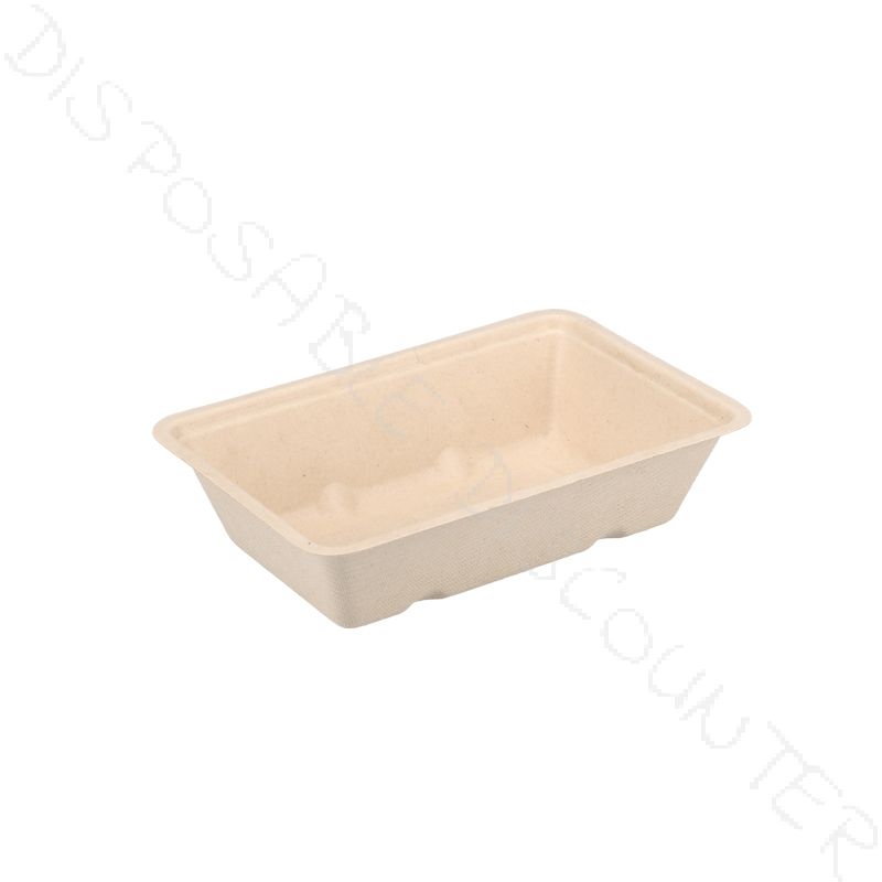 A9 Bakje..Bio Sugarcane Bagasse Snack Tray - 800 pcs (Bx=16x50st)
