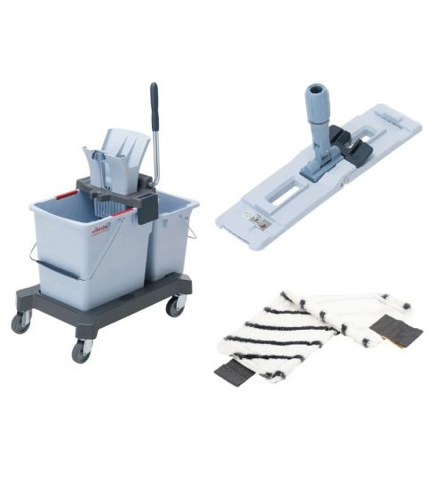 Vileda Ultraspeed PRO DOUBLE Bucket (MSP), 25L  & 10L, Incl. wringpers, mopframe en microspeed Plusmop.  