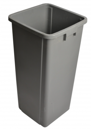  Grey Square Garbage Can with 25 Gallon Capacity