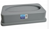23 Gallon Grey Rectangular Garbage Can Lid with Drop In Spring Top