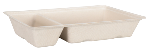 A20 (A14+Sauce box) Bagasse Sugarcane Snack Tray - 600 pcs (bx=12x50st)