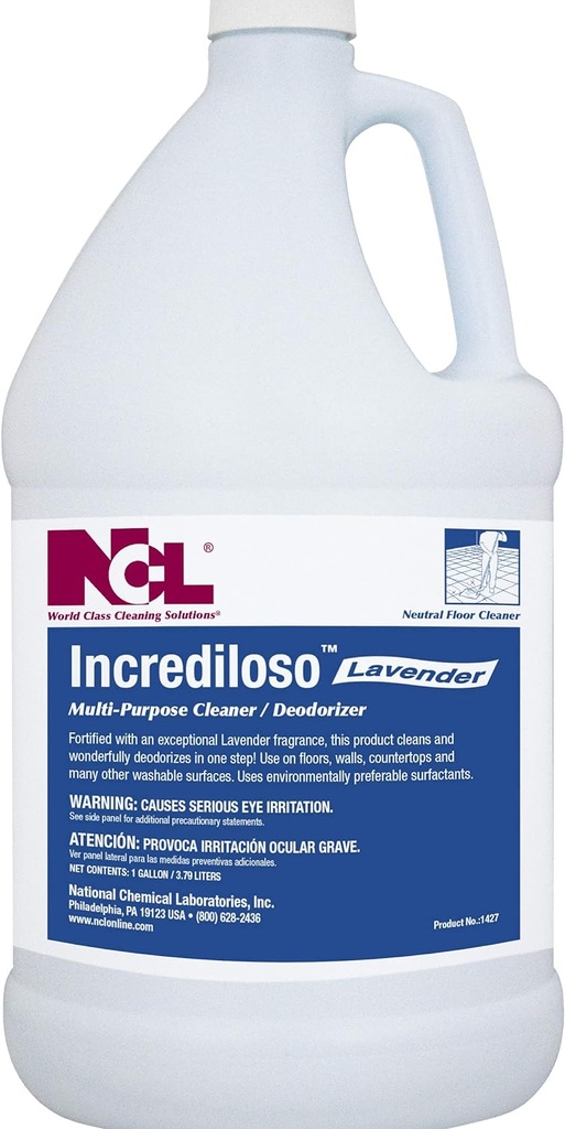 NCL Incrediloso LAVENDER - Concentrate Neutral Deodorizing Cleaner - 1 gl (Cs=4Gl)