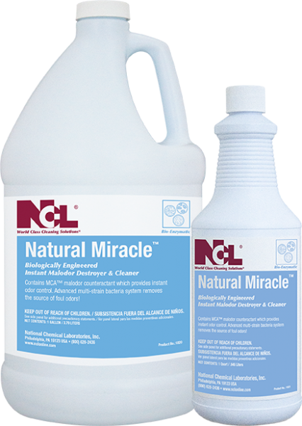NCL Natural Miracle Biologically engineered instant malodor destroyer & cleaner 1Qt( Cs=12 Qt)