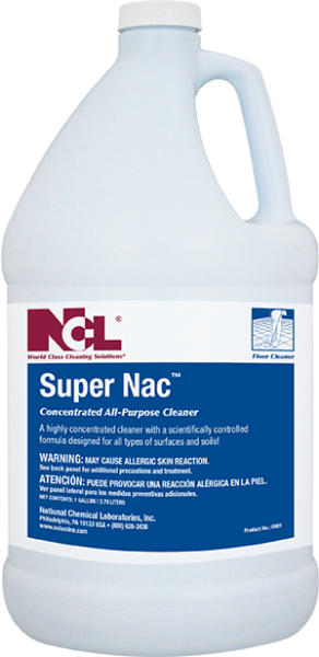 NCL SUPER NAC - Concentrated All Purpose Cleaner 1Gl (Cs=4Gl)