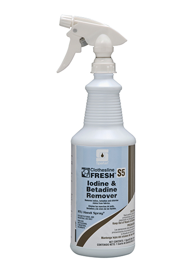 Spartan CLOTHESLINE FRESH® IODINE & BETADINE REMOVER S5 Qt (Cs=12Qt)