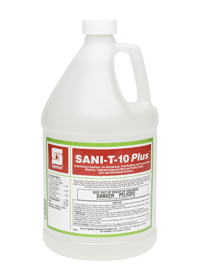 Spartan Sani-T-10 Plus No Rinse Food Processing Sanitizer Gl (Cs=4Gl)