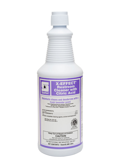 Spartan X-EFFECT Restroom Cleaner with Citric Acid QT (Cs=12Qt)