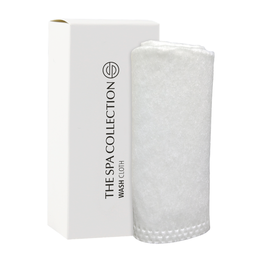 Spa Collection - Washcloth in white paper box pack of 50 pcs  (cs = 10pack of 50 pcs = 500 pcs/cs)