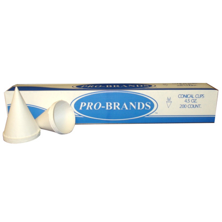 Paper Cone cup PRO-BRANDS 4.5 oz Pack of 200 pcs (case=25pack)