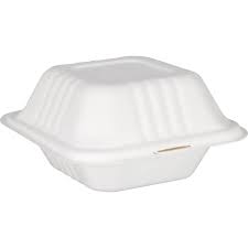Hamburger box Bagasse Sugarcane 150x150x78mm - 500 pcs (Bx=10x50st) 