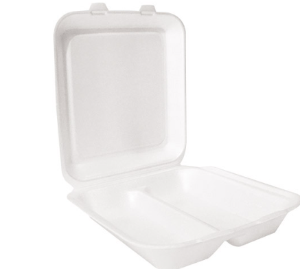 Plastifar Foam Tray 7x7 with 2 Compartment  C-707 - Pack of 50pcs (Bundle=4x50pcs) 