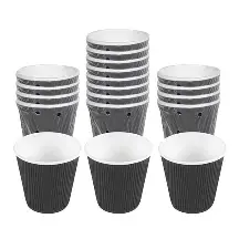 8oz Black Ripple Wall hot Cup Individually wrapped - case of 500
