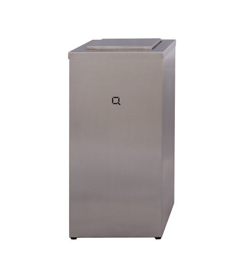 Qbic-Line Stainless Steel Matte Gloss Waste Bin