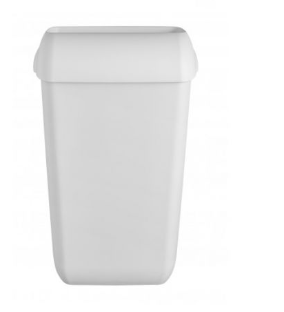 Afvalbak 23 ltr EURO Basic kunstof mat - Wit met deksel