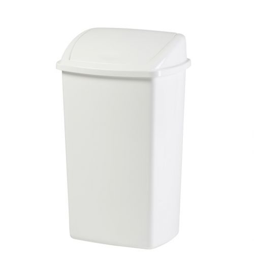 Trash can 50 liters with swing lid, silver black 263949