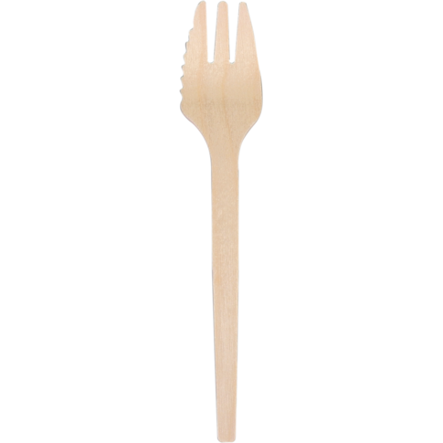 Biodore® Fork, snackvork, Wood, 135mm, natural - 1000 pcs (Bx=5x200st)