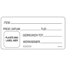 HACCP LABEL PRODUCTION REMOVABLE 100X50mm - 500stuks