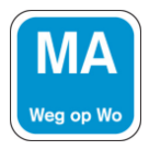 Sticker MA 19x19mm Blauw