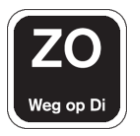 Sticker ZO 19x19mm Zwart