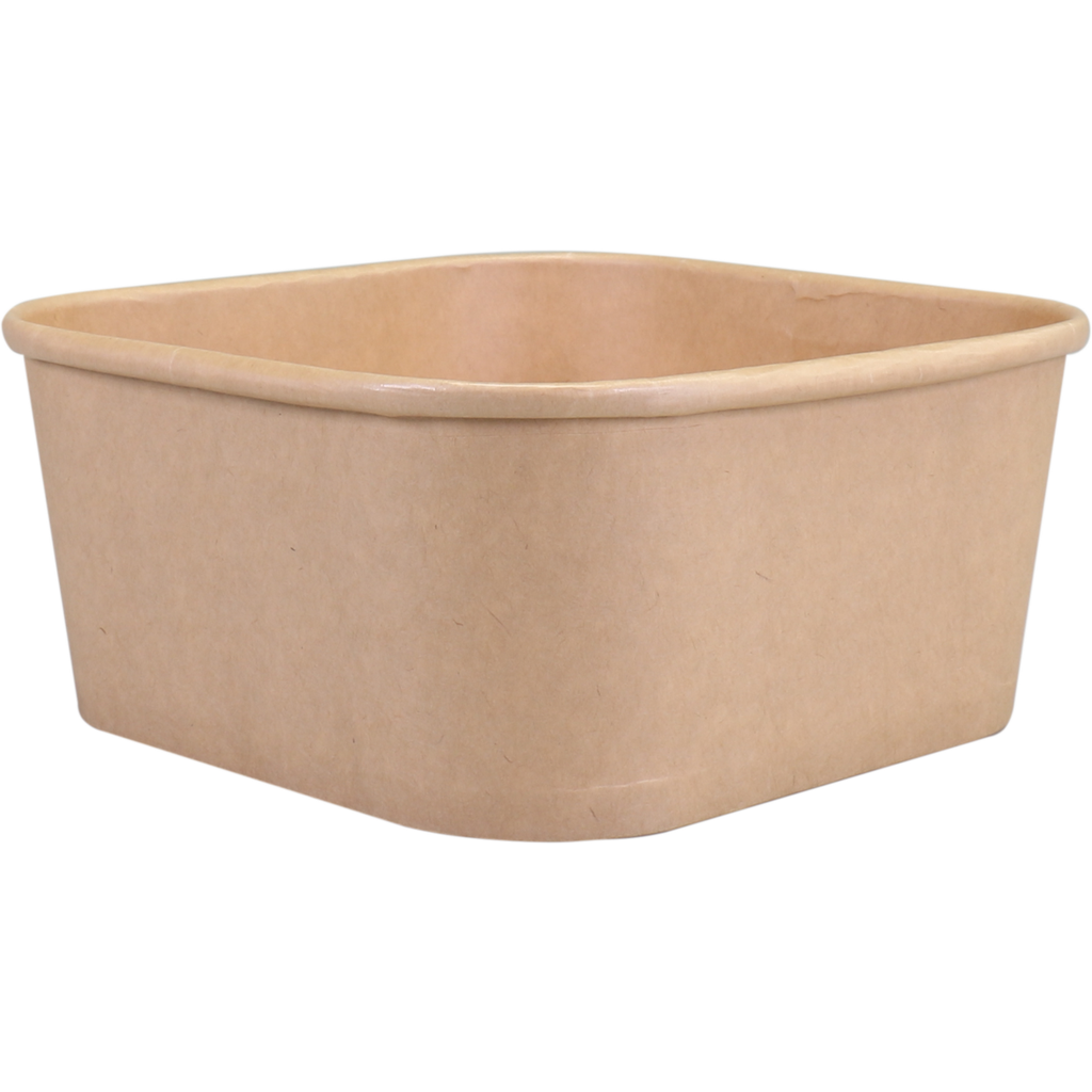 Saladebak vierkant Bamboo paper/PE, 1250ml, 170x77mm - 150 pcs (bx=6x25st)