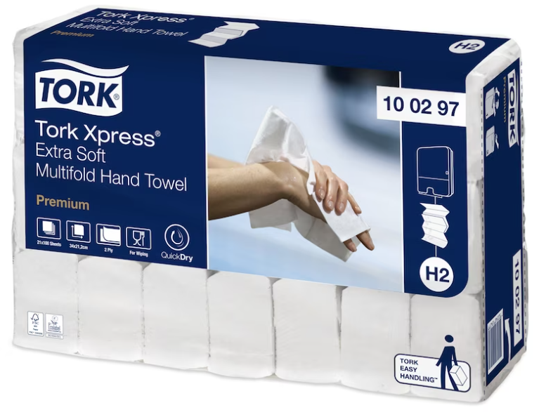 Tork Xpress® Extra Soft Multifold Hand Towels White H2 