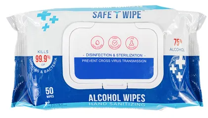 HAND SANITIZING WIPE..75%,  ALCOHOL WIPES, 24packsX50 PCS/CS