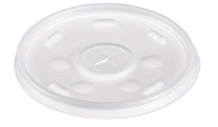 12 SL Plastic Lid for DART, Translucent straw Slot Lid