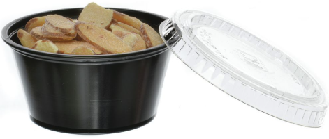 2oz PP Portion Souffle Cups & Lids BLACK -100ea