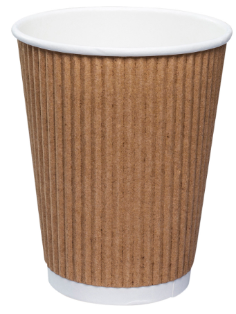12oz Brown Ripple Wall Hot cup - 500 pcs (Bx=20x25st)