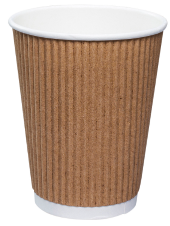 12oz Brown Ripple Wall Hot cup