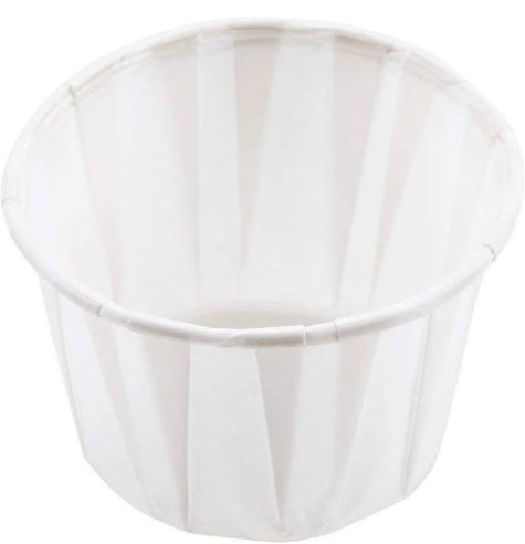 2 OZ PLEATED PORT CUP DRY WAXED PAPER - 5000 pcs (Bx=20x250st)