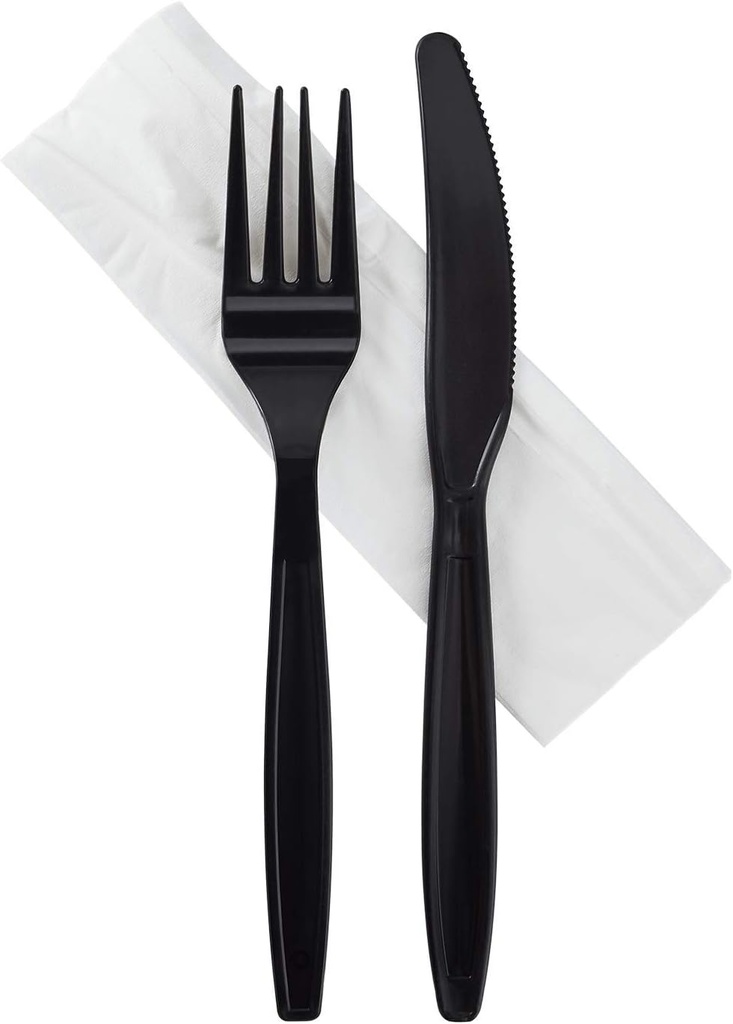 Knife/Fork/Napkin Black 500each