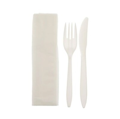 Knife/Fork/Napkin Medium White - 500each