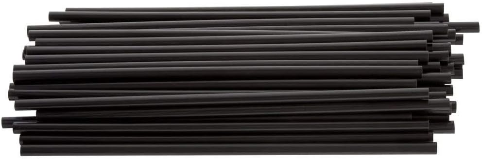 Straw 7 3/4" BLACK Unwrapped