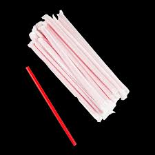 7.75"RED WRAPPED PAPER STRAW 6mm pak 300 pcs  cs=24pak van 300)