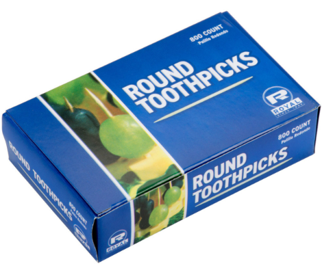Round Toothpicks package of 800 (case of 24Pck)