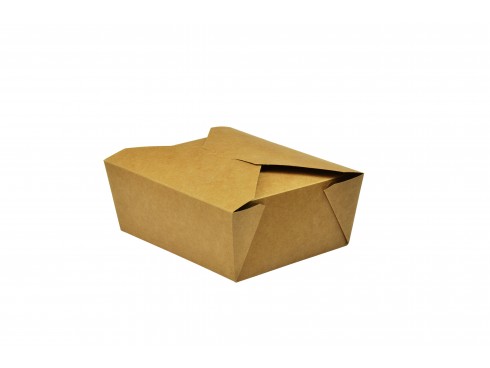 AC-KRAFT-NO8-AJP..Take-Away Box - Container #8, .. Asian Meal Container - 337+18g PE coating - KRAFT..Top: 17.3×14; Bot: 15×12; Height: 6.4..1bx/6x50pcs