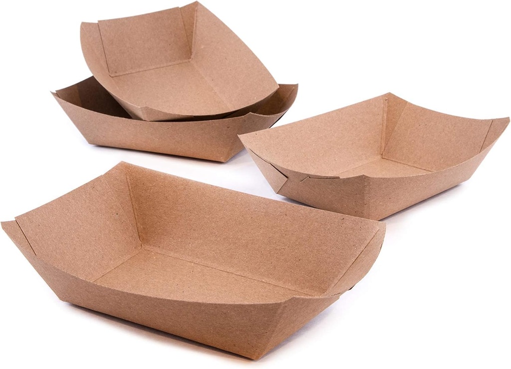 Food Tray Kraft 1 lbs CLAY COATED - 1000 pcs (Bx=4x250st)