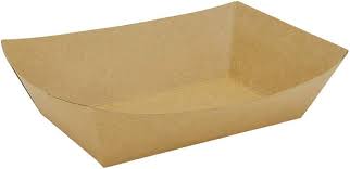 Food Tray Kraft 2 lbs CLAY COATED - 1000 pcs (Bx=4x250st)