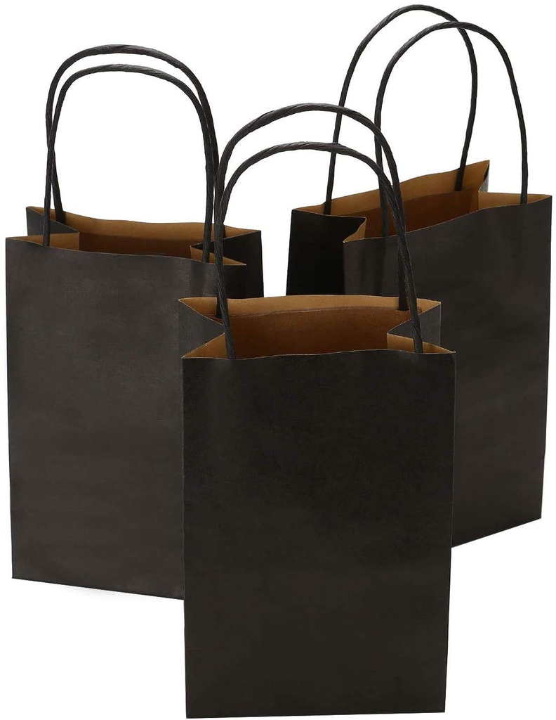 Gem Natural Kraft Paper Shopping Bag with Handles 5.25" x 3.25" x 8.4"  