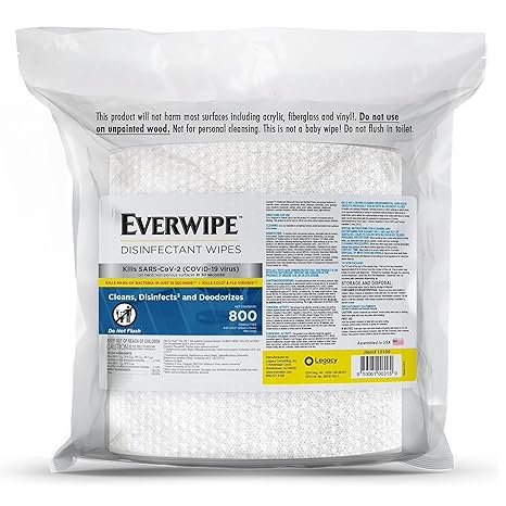 EVERWIPE® Disinfectant Wipe Jumbo roll White  in Dispenser Bucket (10100)..1box =2x800wipes