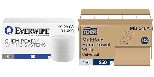 EVERWIPE® Chem-Ready® Wiping System Refill Dry Wipes Rolls in Dispenser Bucket (01-690)..1box =6x90wipes