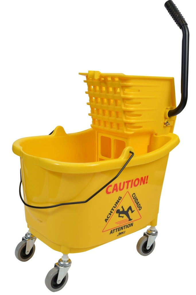 Janico Mop Bucket & Side Press Wringer Combo 35QT- Yellow 