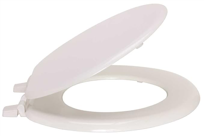 PROPLUS® CLOSED-FRONT TOILET SEAT WITH COVER, ROUND, WOOD, WHITE 28-050-010..