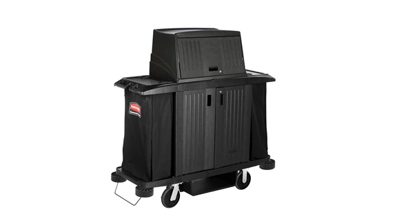 Rubbermaid Black Full Size Housekeeping Cart w/ Doors