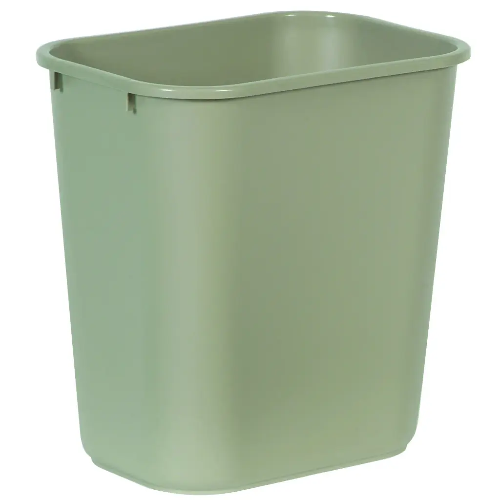 OC2956BE..Rubbermaid BEIGE Open Top Rectangular Wastebasket 28QT (32liter / 7gallon) - fits trashbag 10gln